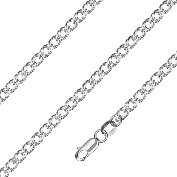 Цепь из серебра 925, плетение «Ромб двойной»